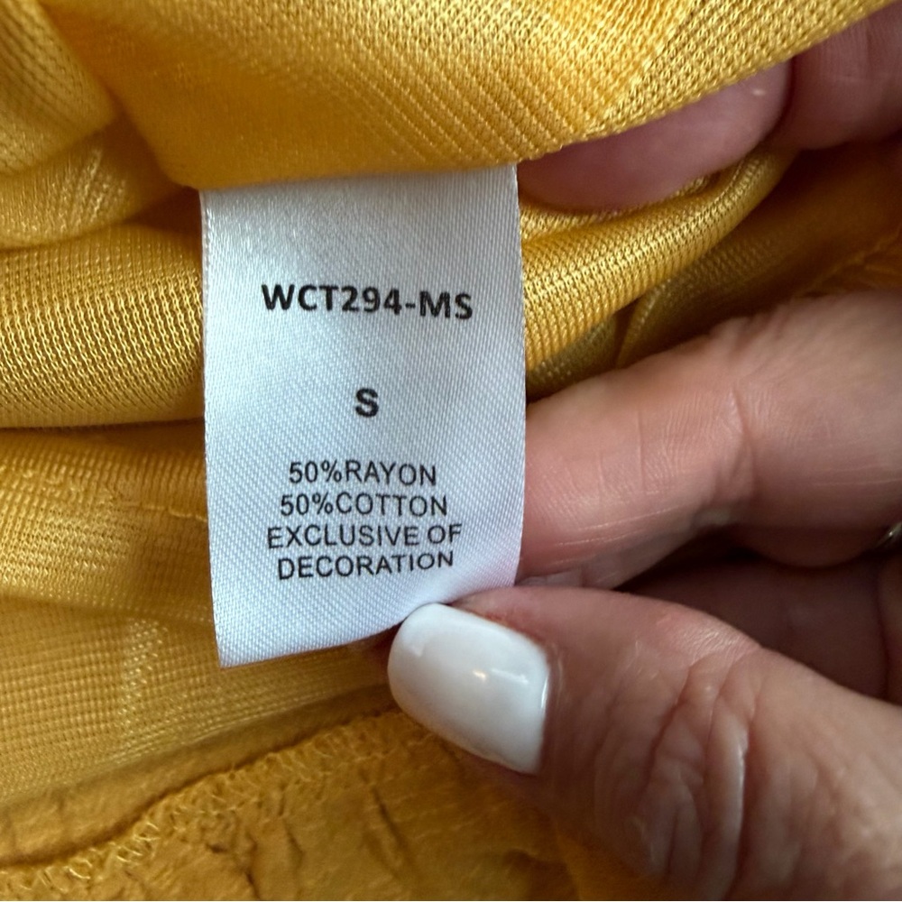 THML Mustard Embroidered Boho Babydoll Dress | Aztec Tribal Embroidery Small - Picture 4 of 8
